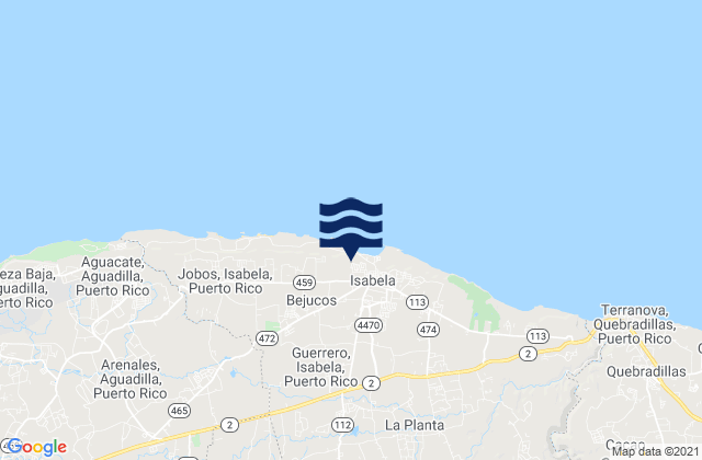 Karte der Gezeiten Guerrero Barrio, Puerto Rico
