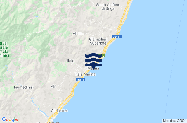 Karte der Gezeiten Guidomandri Marina, Italy