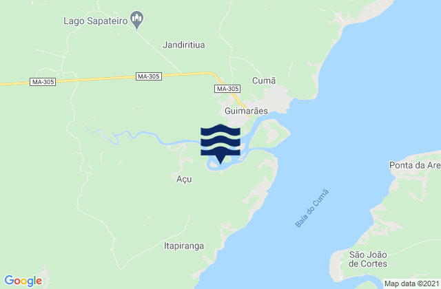Karte der Gezeiten Guimarães, Brazil