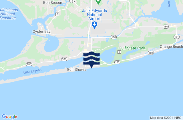 Karte der Gezeiten Gulf Shores ICWW, United States