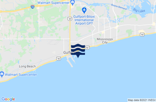 Karte der Gezeiten Gulfport Harbor, United States