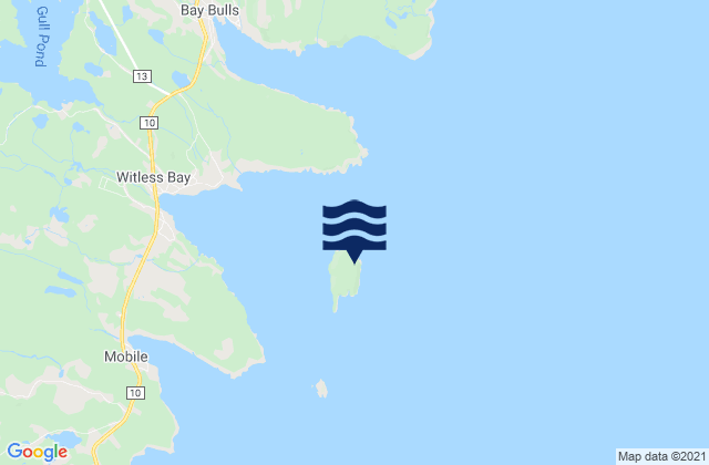 Karte der Gezeiten Gull Island, Canada