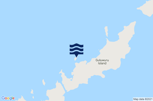 Karte der Gezeiten Guluwuru Island, Australia