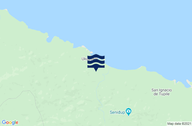 Karte der Gezeiten Guna Yala, Panama