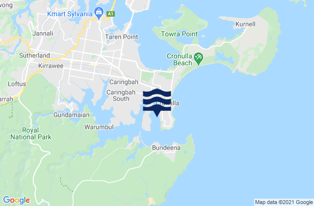 Karte der Gezeiten Gunnamatta Bay, Australia