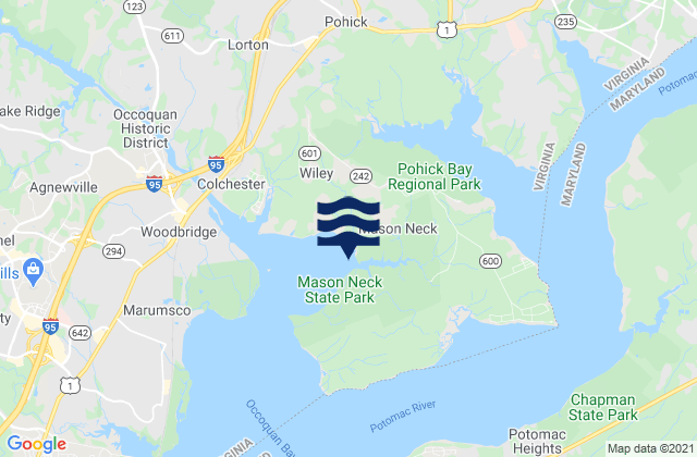 Karte der Gezeiten Gunston Cove, United States