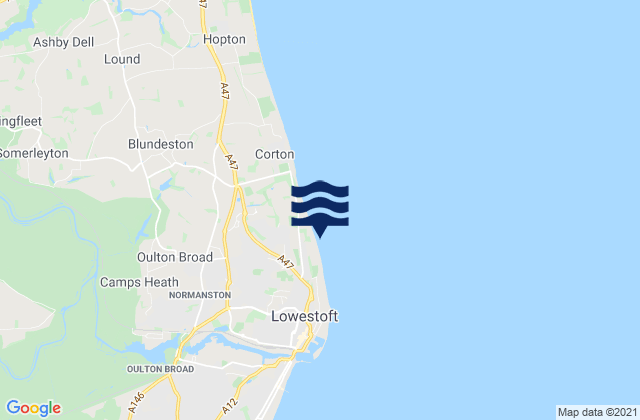 Karte der Gezeiten Gunton Denes Beach, United Kingdom