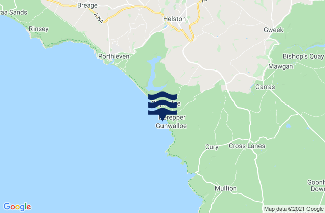 Karte der Gezeiten Gunwalloe Beach, United Kingdom