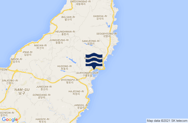 Karte der Gezeiten Guryongpo, South Korea
