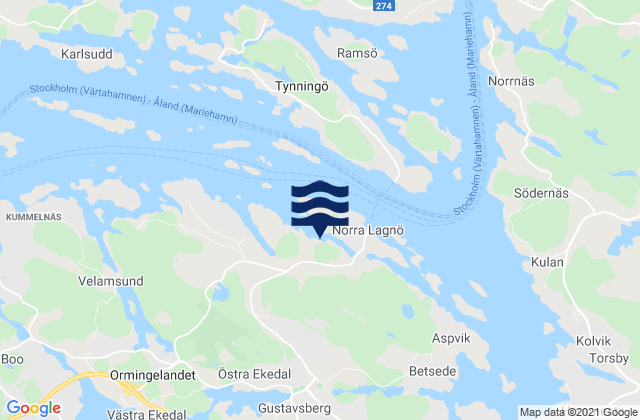 Karte der Gezeiten Gustavsberg, Sweden