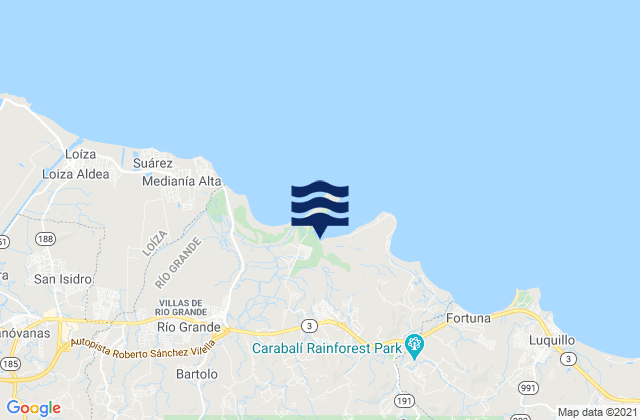 Karte der Gezeiten Guzmán Arriba Barrio, Puerto Rico