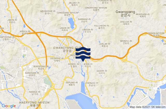 Karte der Gezeiten Gwangyang-si, South Korea
