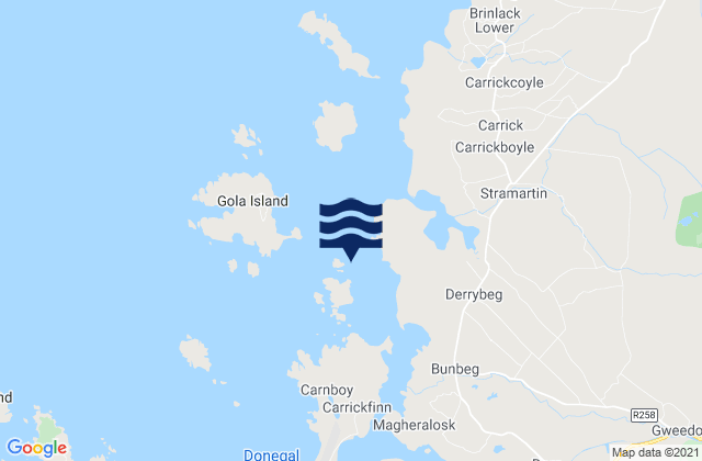 Karte der Gezeiten Gweedore Bay, Ireland