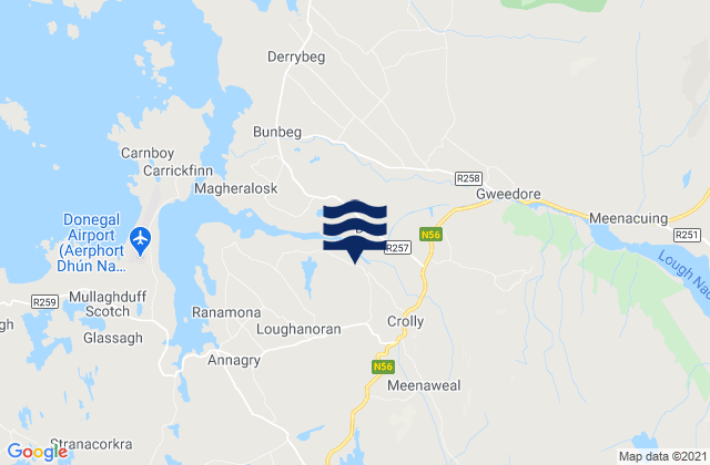 Karte der Gezeiten Gweedore, Ireland