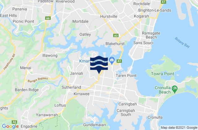 Karte der Gezeiten Gymea, Australia