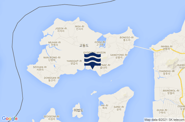 Karte der Gezeiten Gyodong, South Korea