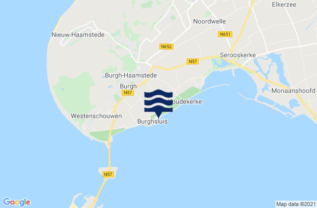 Karte der Gezeiten Haamstede, Netherlands