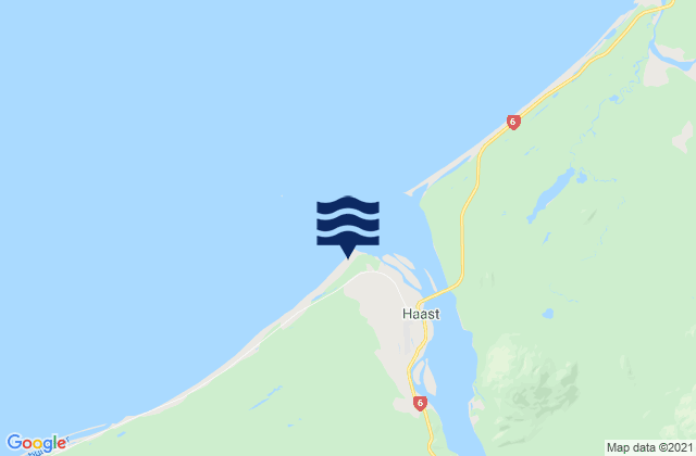 Karte der Gezeiten Haast Beach, New Zealand