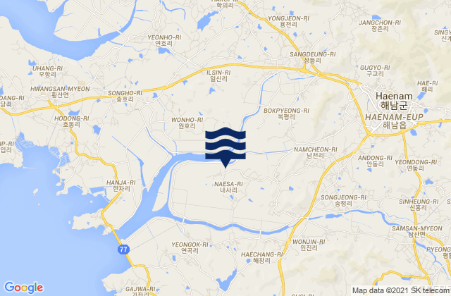 Karte der Gezeiten Haenam-gun, South Korea