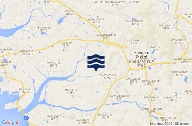 Karte der Gezeiten Haenam, South Korea