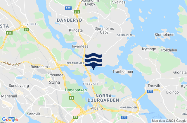 Karte der Gezeiten Haga Park, Sweden