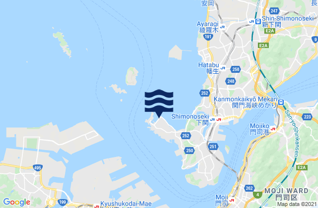 Karte der Gezeiten Haidomari, Japan