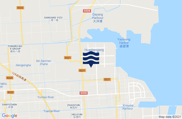 Karte der Gezeiten Haifeng, China