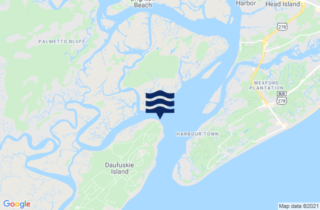 Karte der Gezeiten Haig Point Daufuskie Island Cooper River, United States