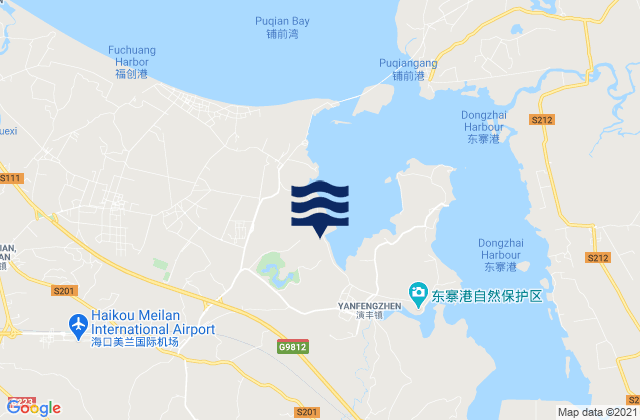 Karte der Gezeiten Haikou Shi, China