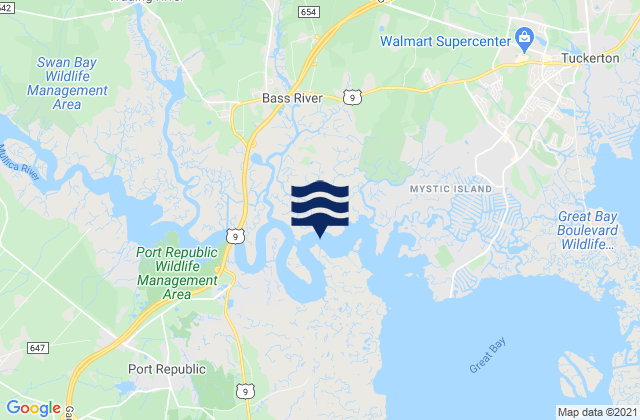 Karte der Gezeiten Hainesport South Branch, United States
