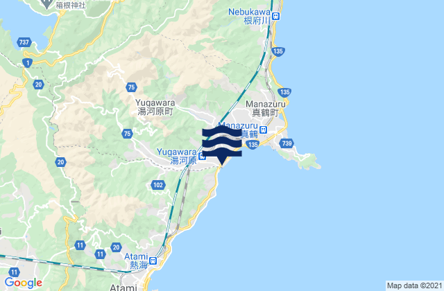 Karte der Gezeiten Hakone, Japan
