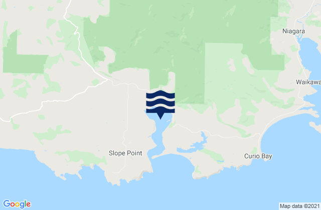 Karte der Gezeiten Haldane Estuary, New Zealand