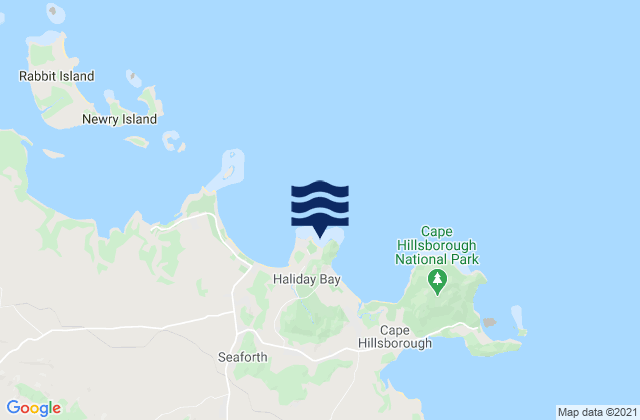 Karte der Gezeiten Haliday Bay, Australia