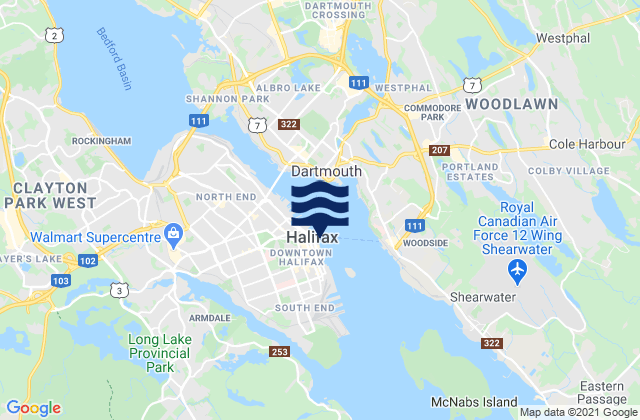 Karte der Gezeiten Halifax, Canada