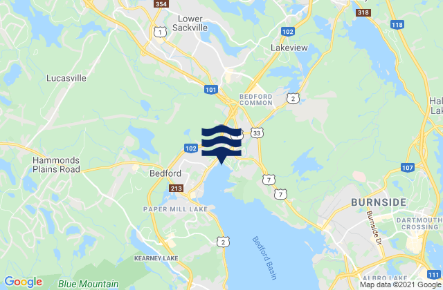 Karte der Gezeiten Halifax Regional Municipality, Canada