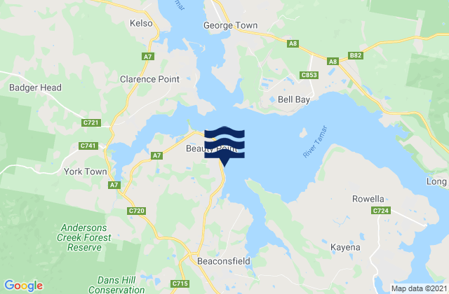 Karte der Gezeiten Hall Point, Australia