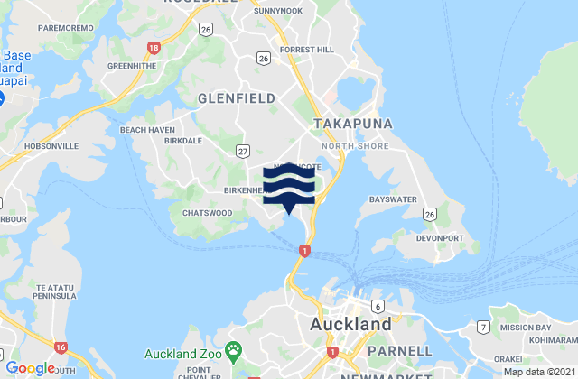 Karte der Gezeiten Halls Beach, New Zealand