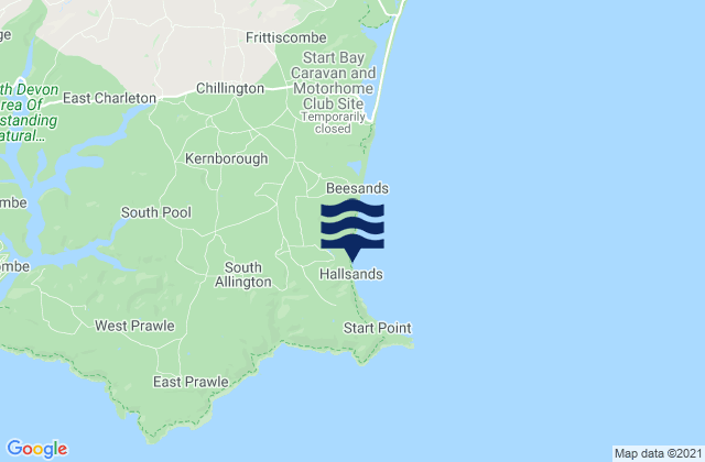 Karte der Gezeiten Hallsands Beach, United Kingdom