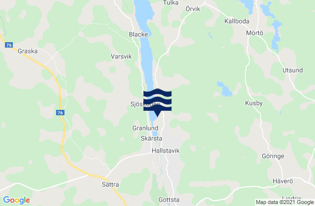Karte der Gezeiten Hallstavik, Sweden