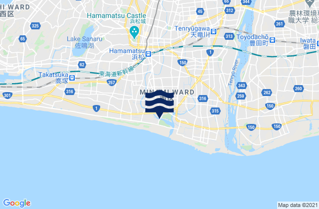 Karte der Gezeiten Hamamatsu, Japan