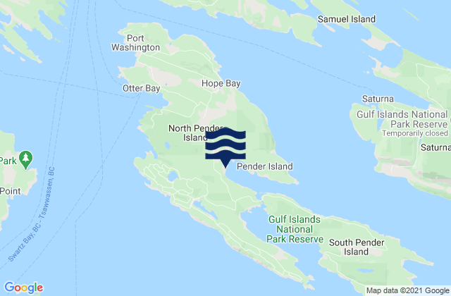 Karte der Gezeiten Hamilton Beach, Canada