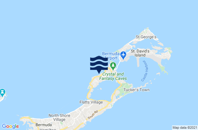 Karte der Gezeiten Hamilton, Bermuda