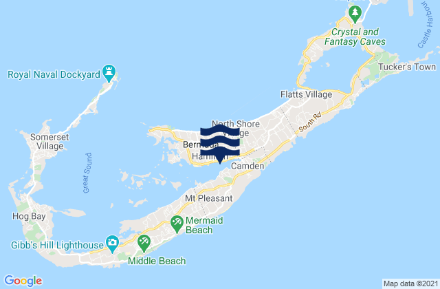 Karte der Gezeiten Hamilton City, Bermuda