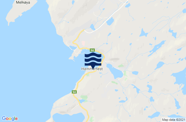 Karte der Gezeiten Hammerfest, Norway
