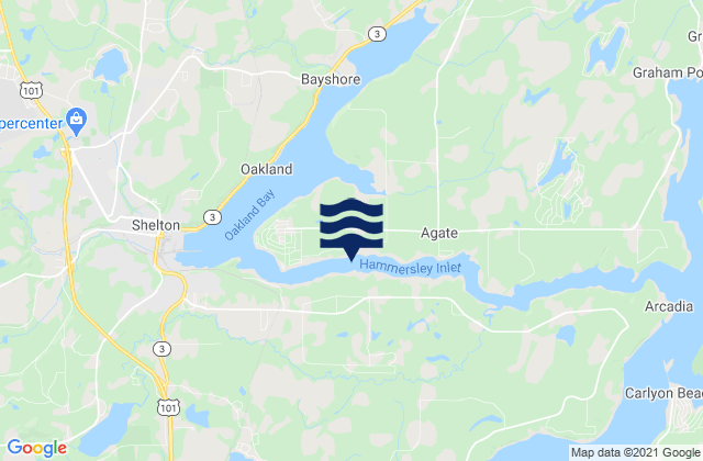 Karte der Gezeiten Hammersley Inlet west of Skookum Point, United States