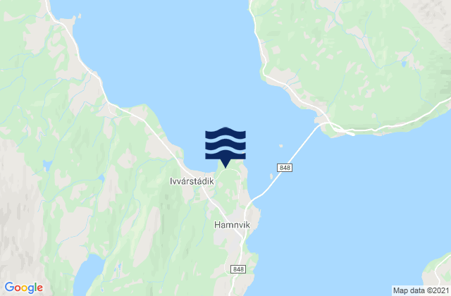 Karte der Gezeiten Hamnvik, Norway