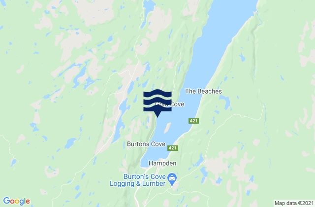 Karte der Gezeiten Hampden, Canada
