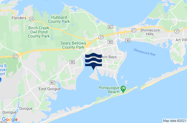 Karte der Gezeiten Hampton Bays, United States