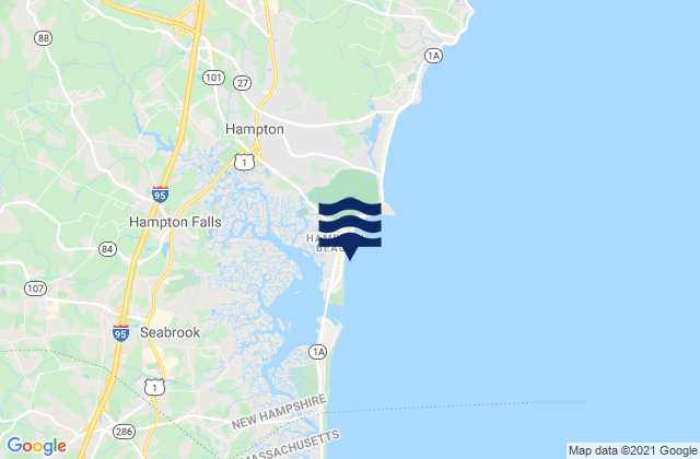 Karte der Gezeiten Hampton Beach, United States