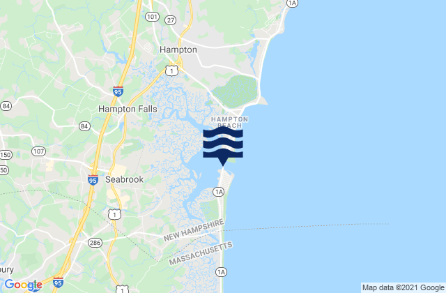 Karte der Gezeiten Hampton Harbor, United States